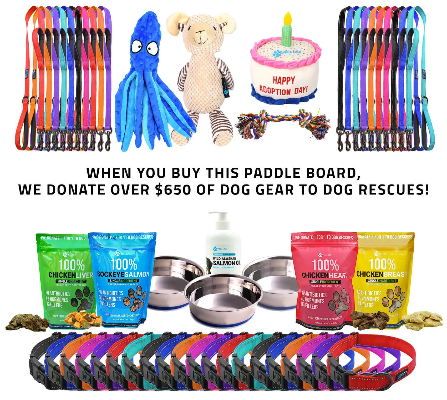 11' KOMODO Inflatable Paddle Board/Kayak: Dog Rescue Donation Bundle