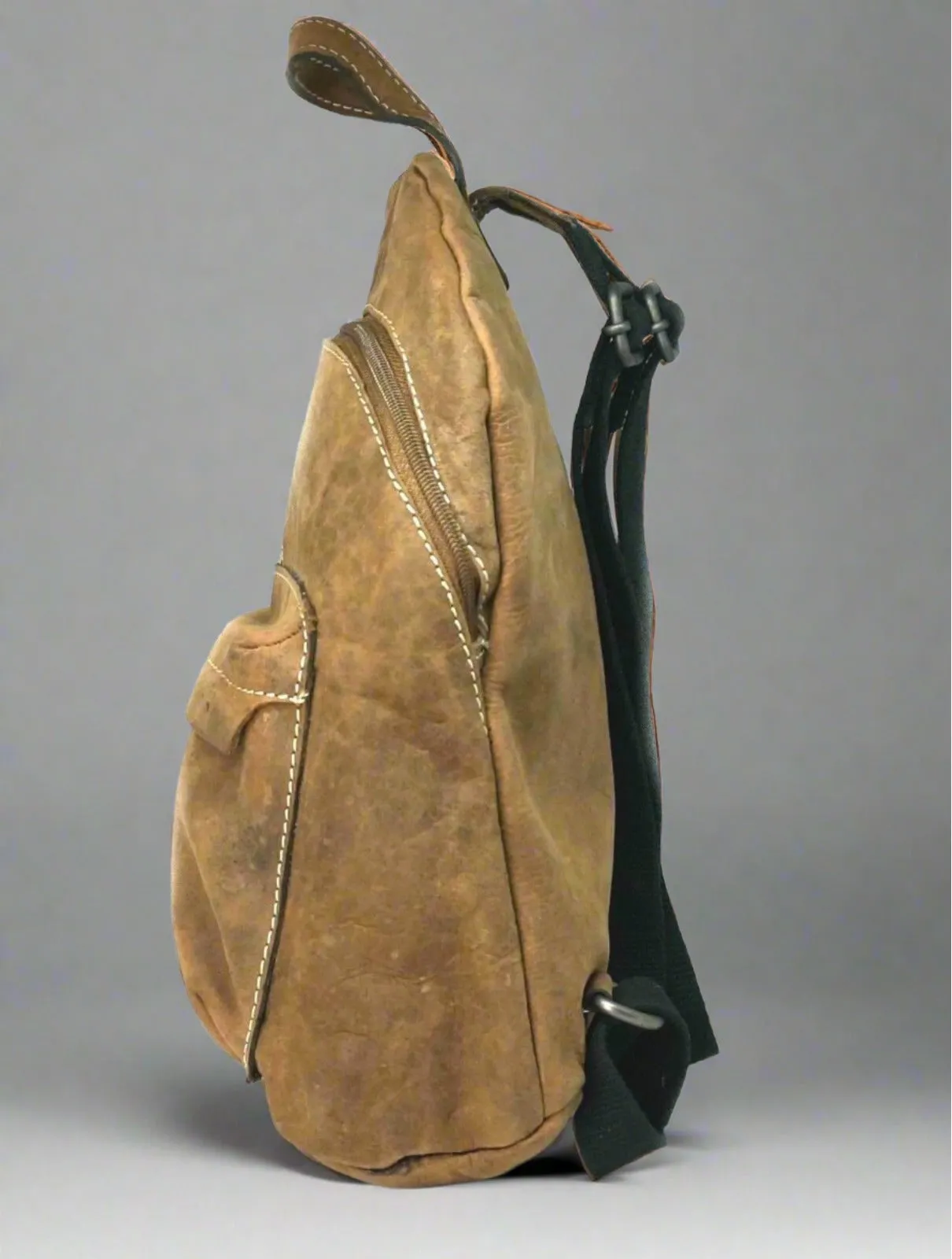 Ariel Brown Leather Backpack Unisex- KALGHI