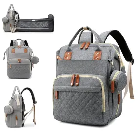 Baby Diaper Bag Backpack, Waterproof Baby Bags for Boys Girls, USB Charging Port, Baby Shower Gifts, Grey