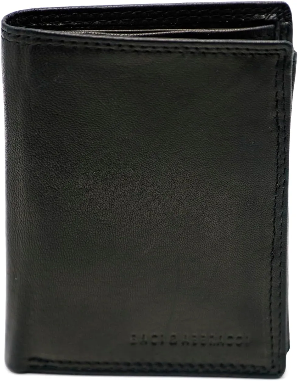 Baci & Abbracci Men's Leather Wallet with Coin Purse | Large Men's Leather Wallet or Boy Wallet | Men's Genuine Leather Wallet, Ideal as a Gift for Men, Birthday, Slim Wallet for Men, Black, Black,