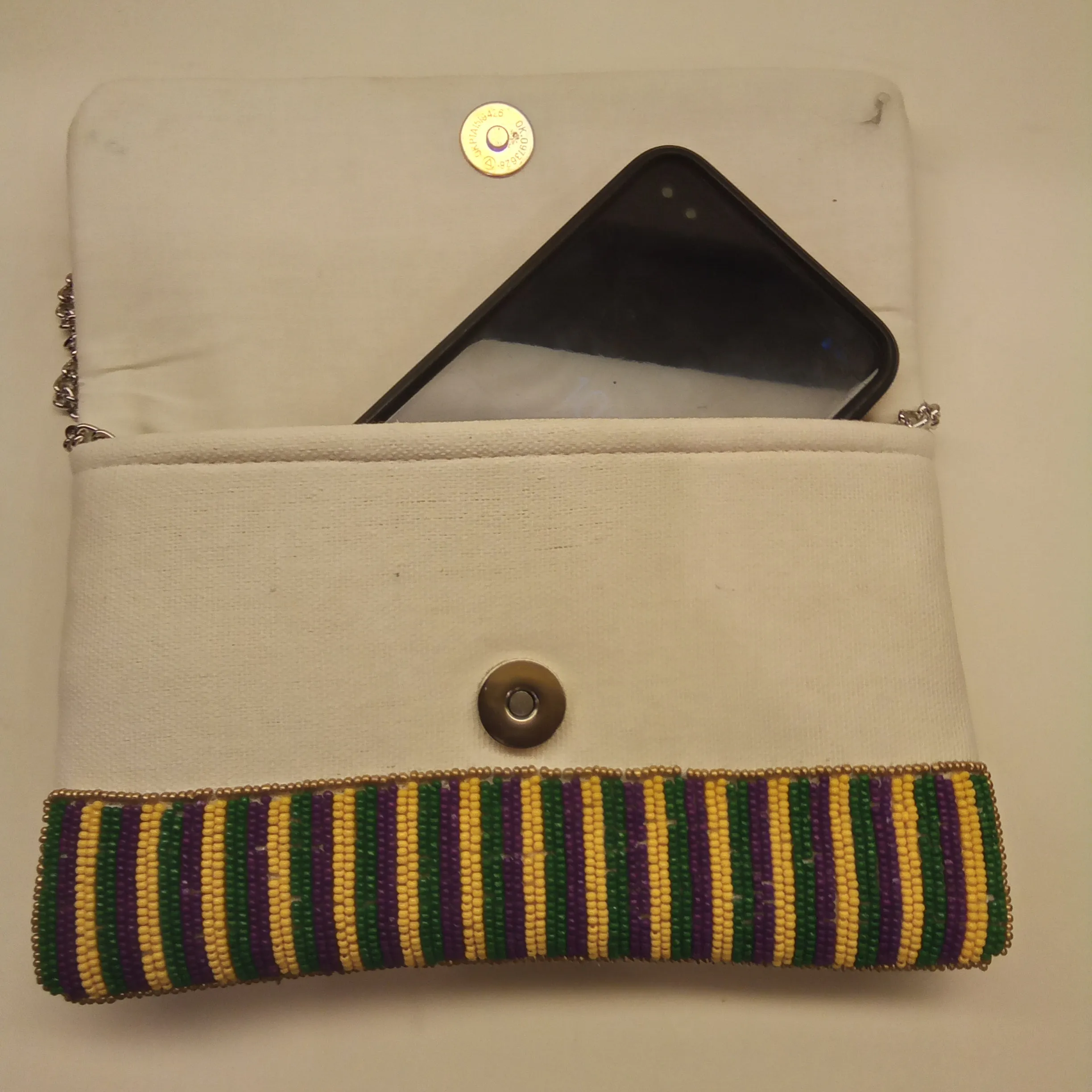Beaded Mardi Gras Clutch Handbag