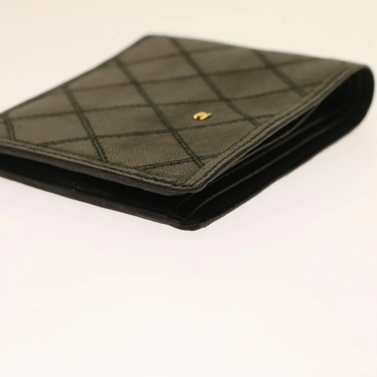 CHANEL Bicolole Wallet Leather Black CC Auth bs6820