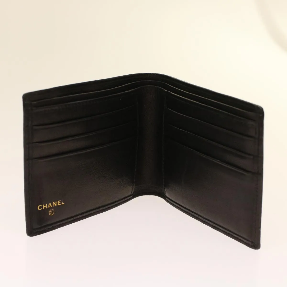CHANEL Bicolole Wallet Leather Black CC Auth bs6820
