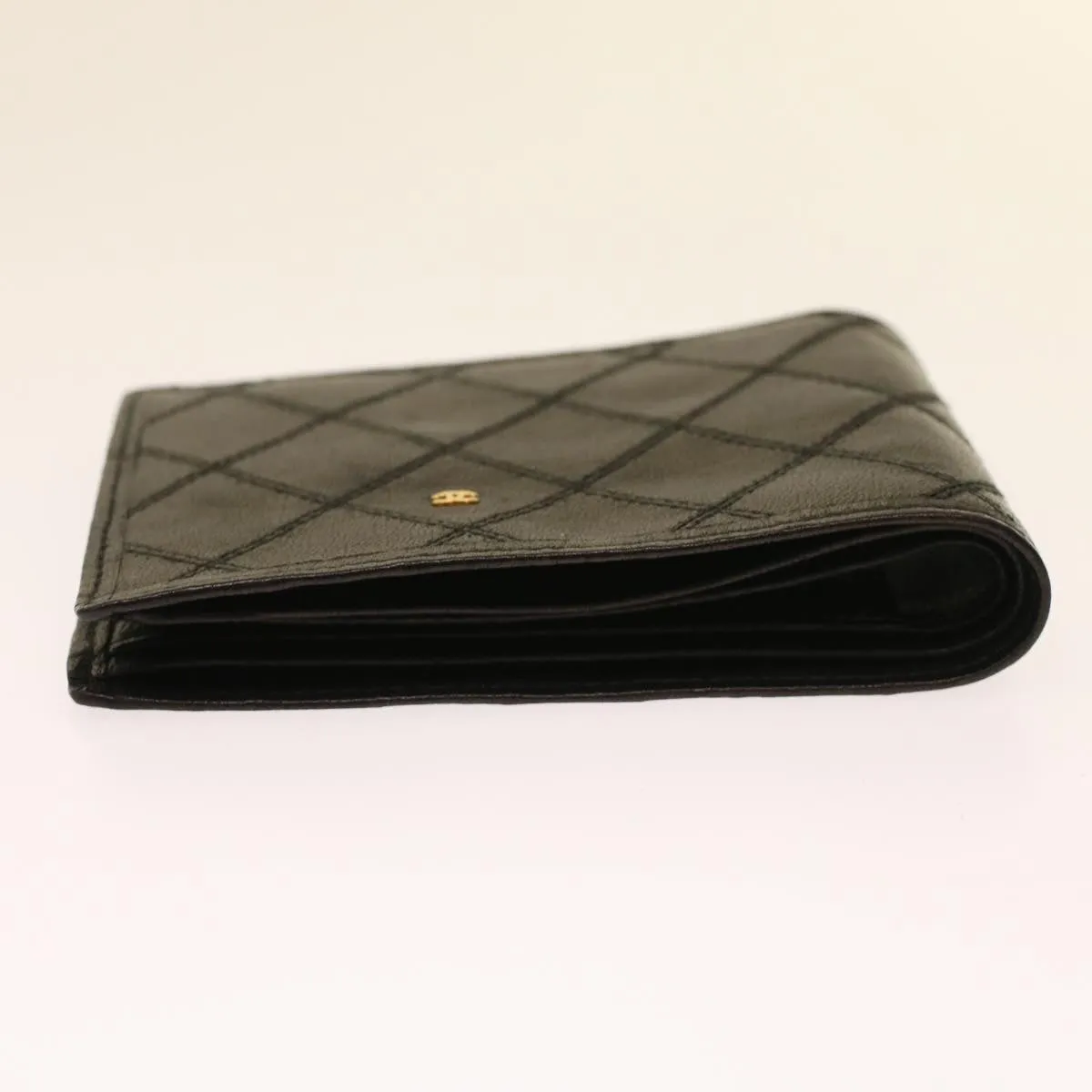 CHANEL Bicolole Wallet Leather Black CC Auth bs6820
