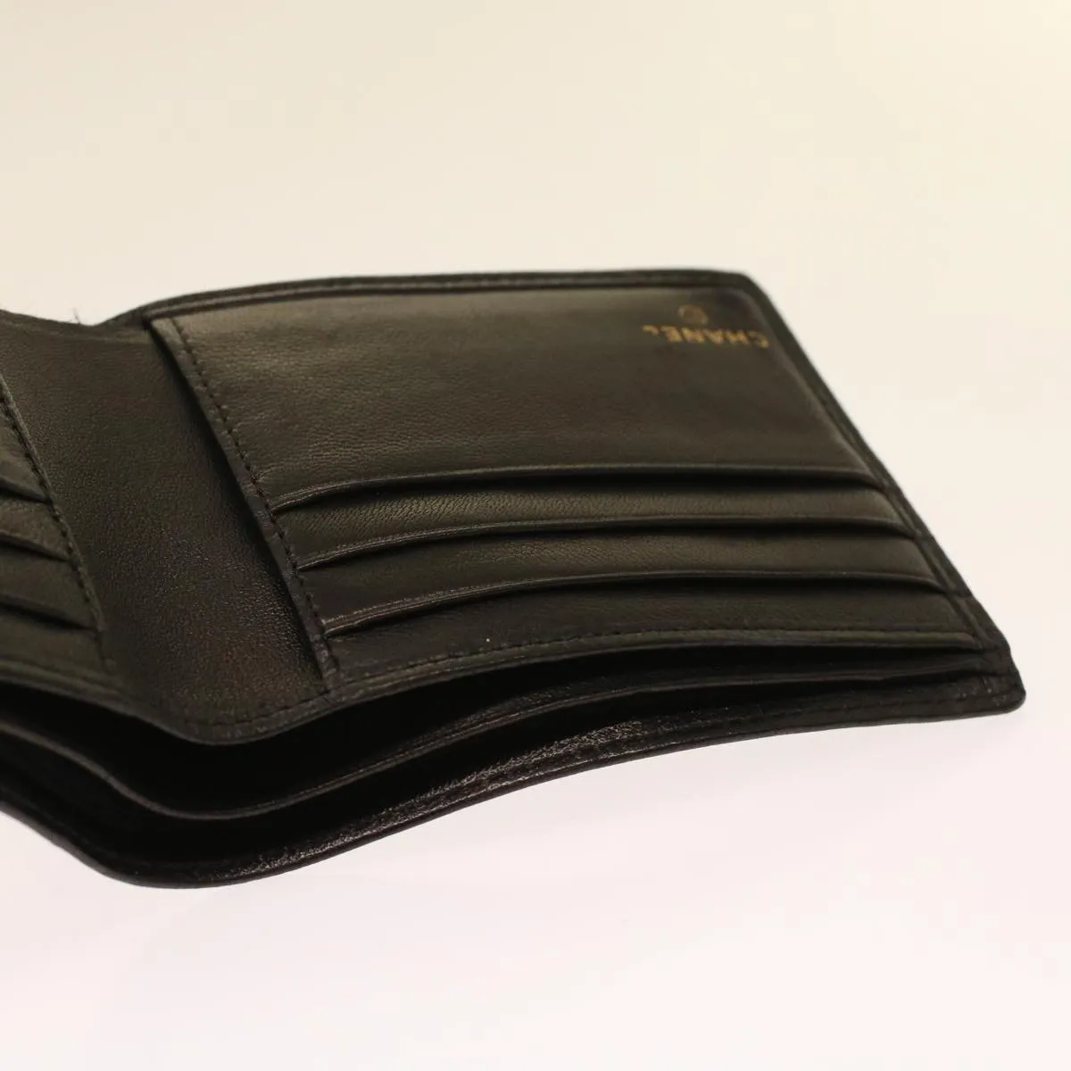 CHANEL Bicolole Wallet Leather Black CC Auth bs6820