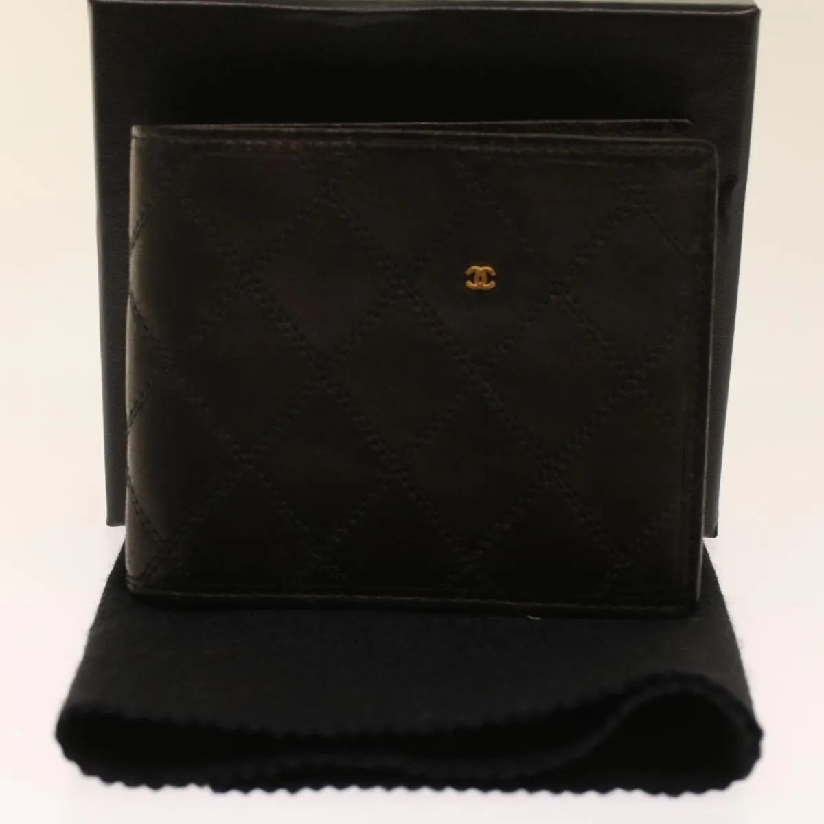CHANEL Bicolole Wallet Leather Black CC Auth bs6820