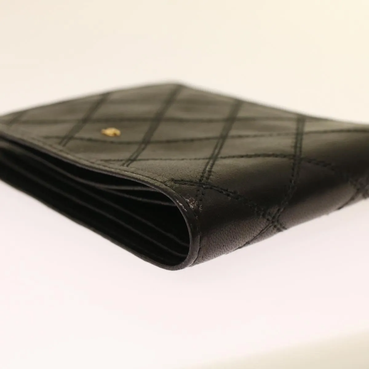CHANEL Bicolole Wallet Leather Black CC Auth bs6820