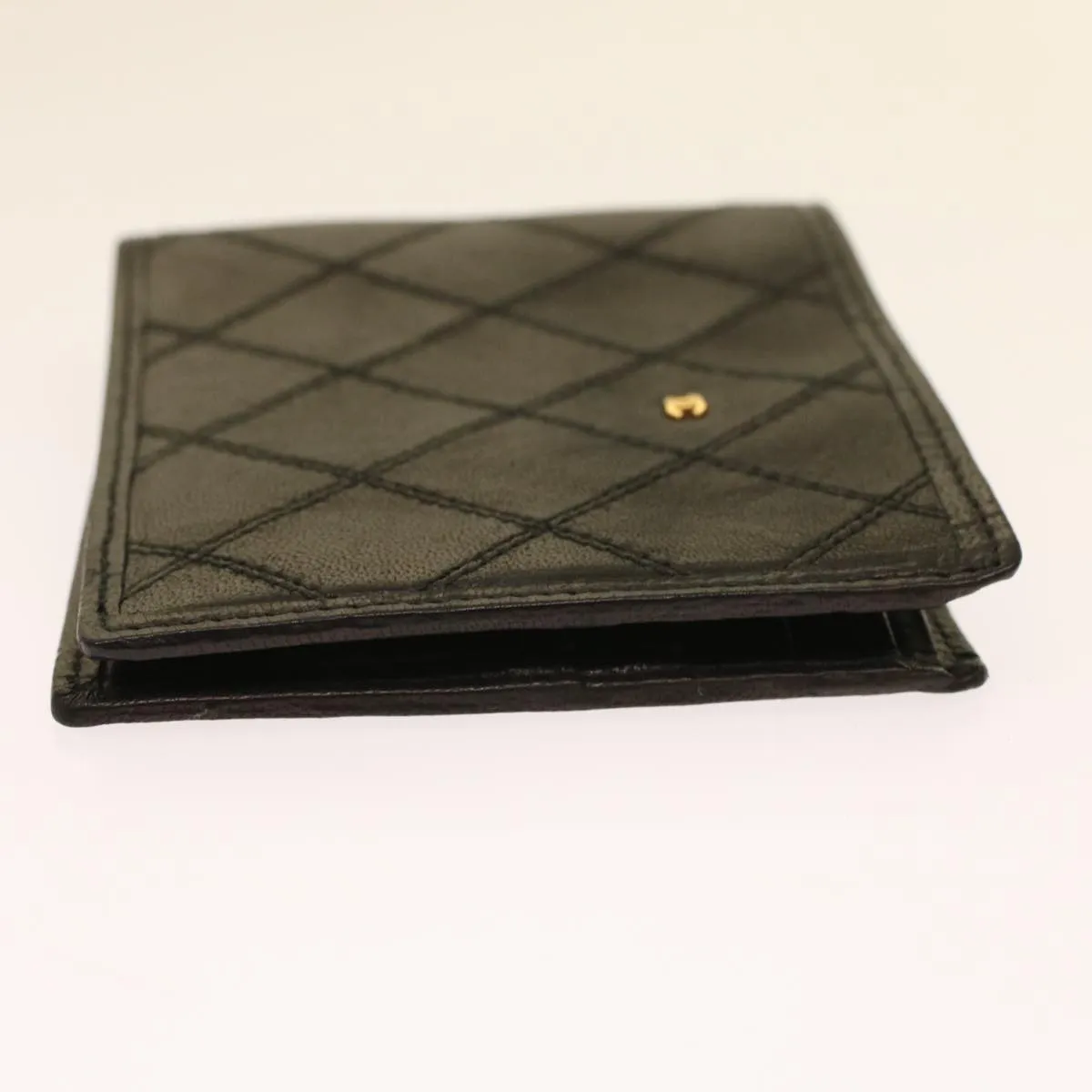 CHANEL Bicolole Wallet Leather Black CC Auth bs6820