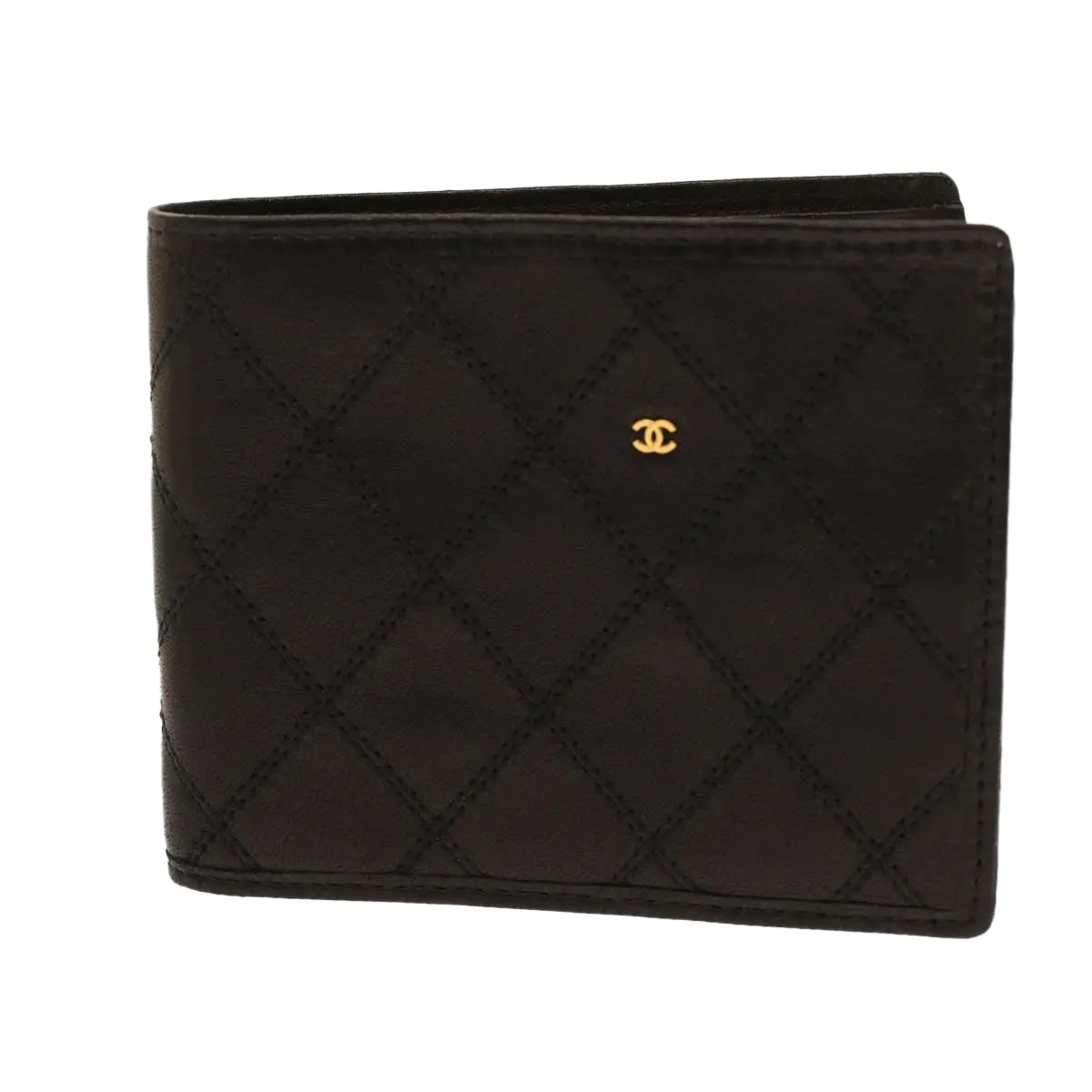 CHANEL Bicolole Wallet Leather Black CC Auth bs6820