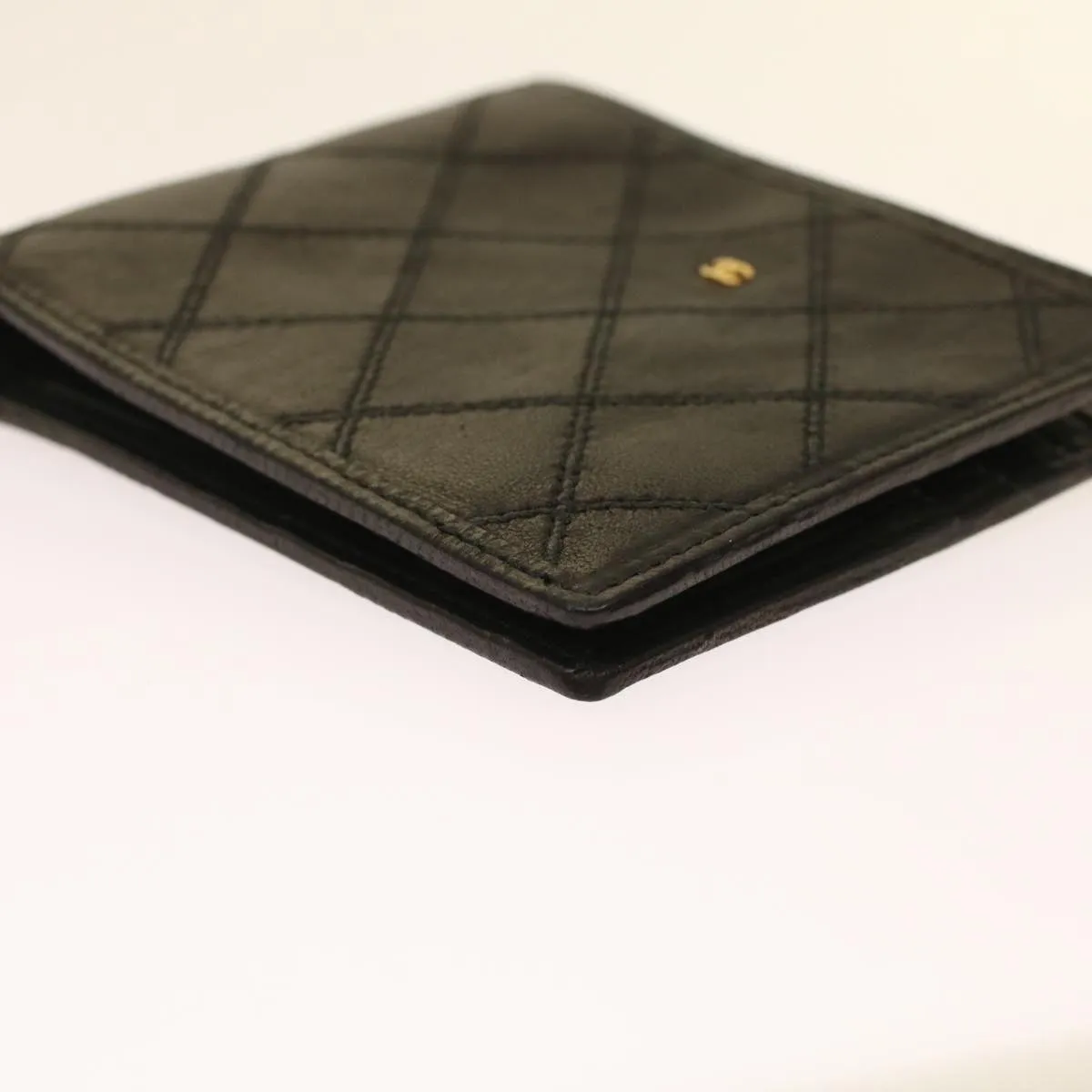 CHANEL Bicolole Wallet Leather Black CC Auth bs6820