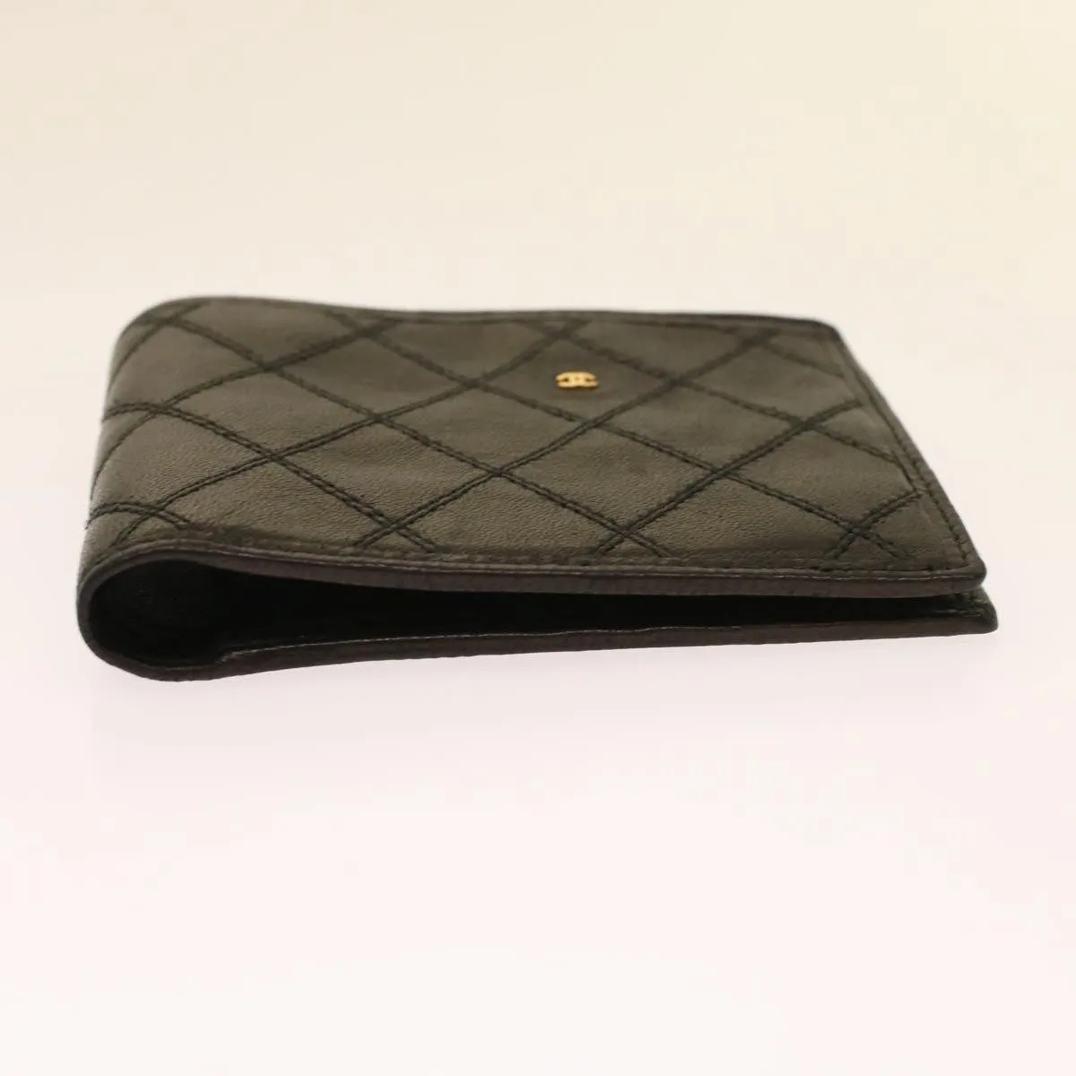 CHANEL Bicolole Wallet Leather Black CC Auth bs6820