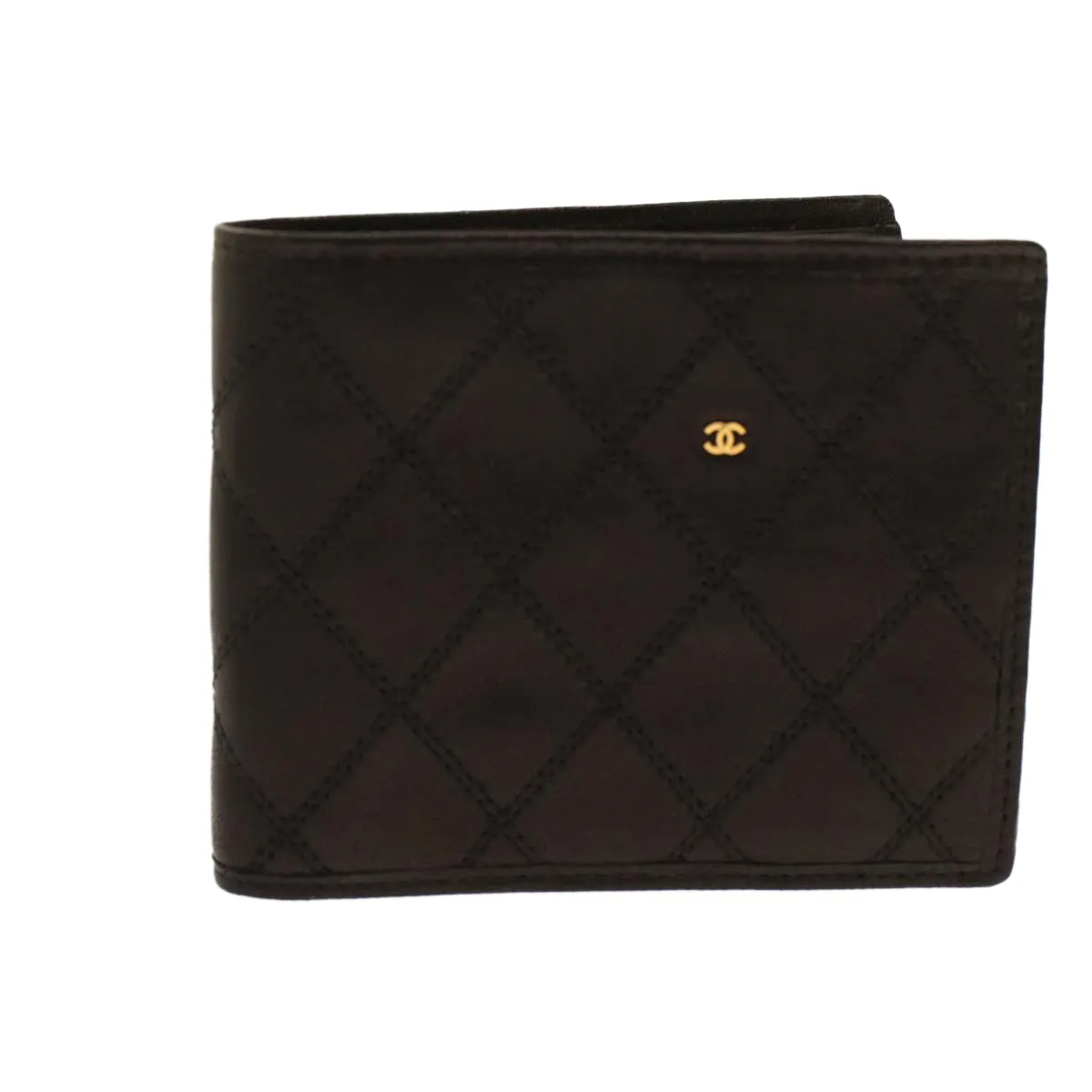 CHANEL Bicolole Wallet Leather Black CC Auth bs6820