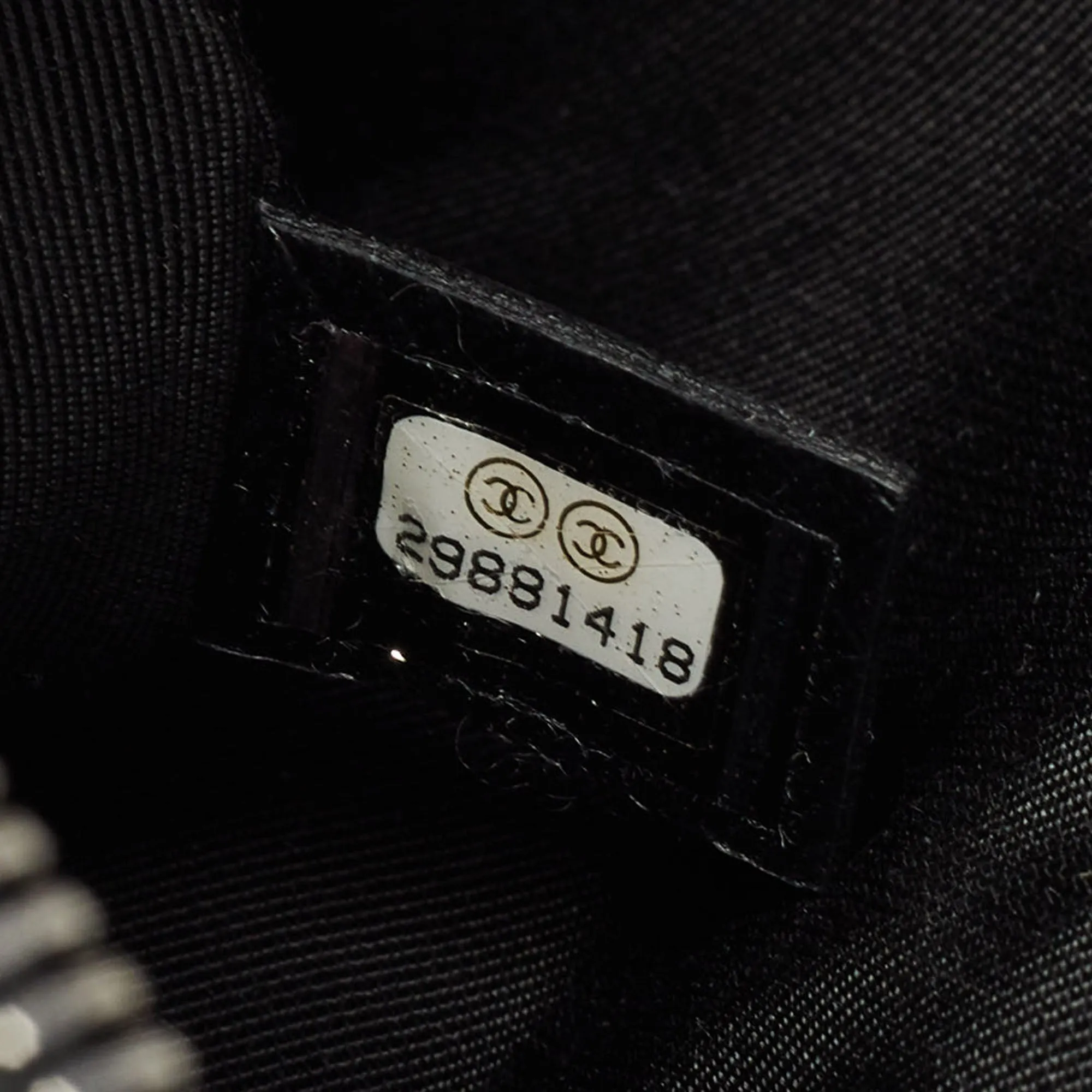CHANEL  Black Leather Chain Signature Bowler Bag