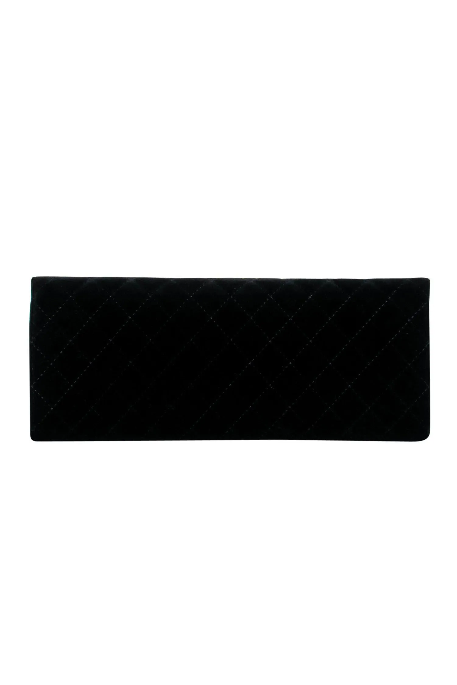 Chanel - Black Velvet Quilted Clutch