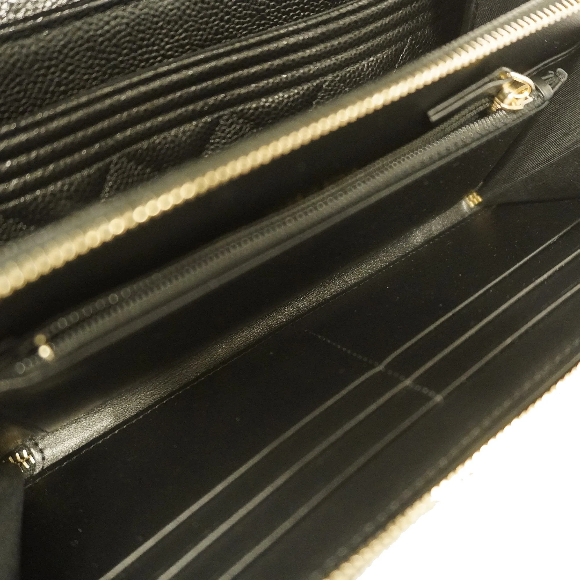 Chanel Boy Chanel Chain Wallet Gold Hardware Women's Caviar Leather Black