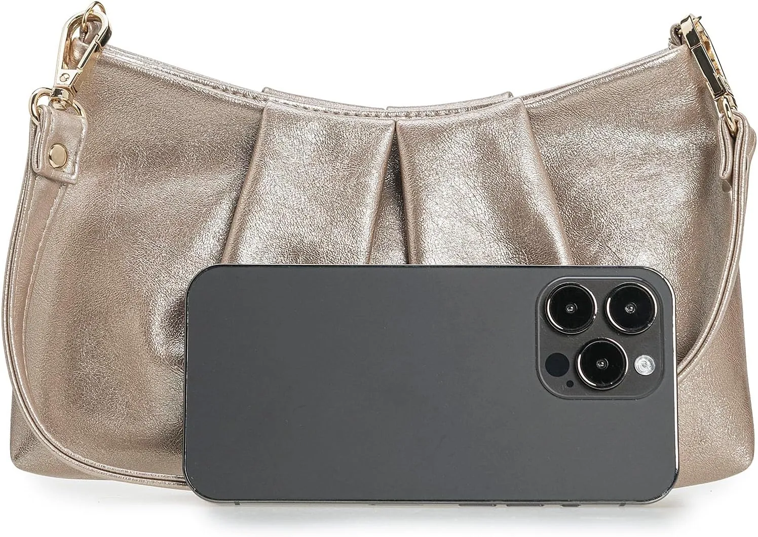 CHARMING TAILOR Women Clutch Bag Dressy Formal Handbag Pleated PU Clutch Purse for Cocktail Prom Wedding Party