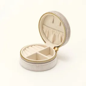 Creme Circle Jewelry Case