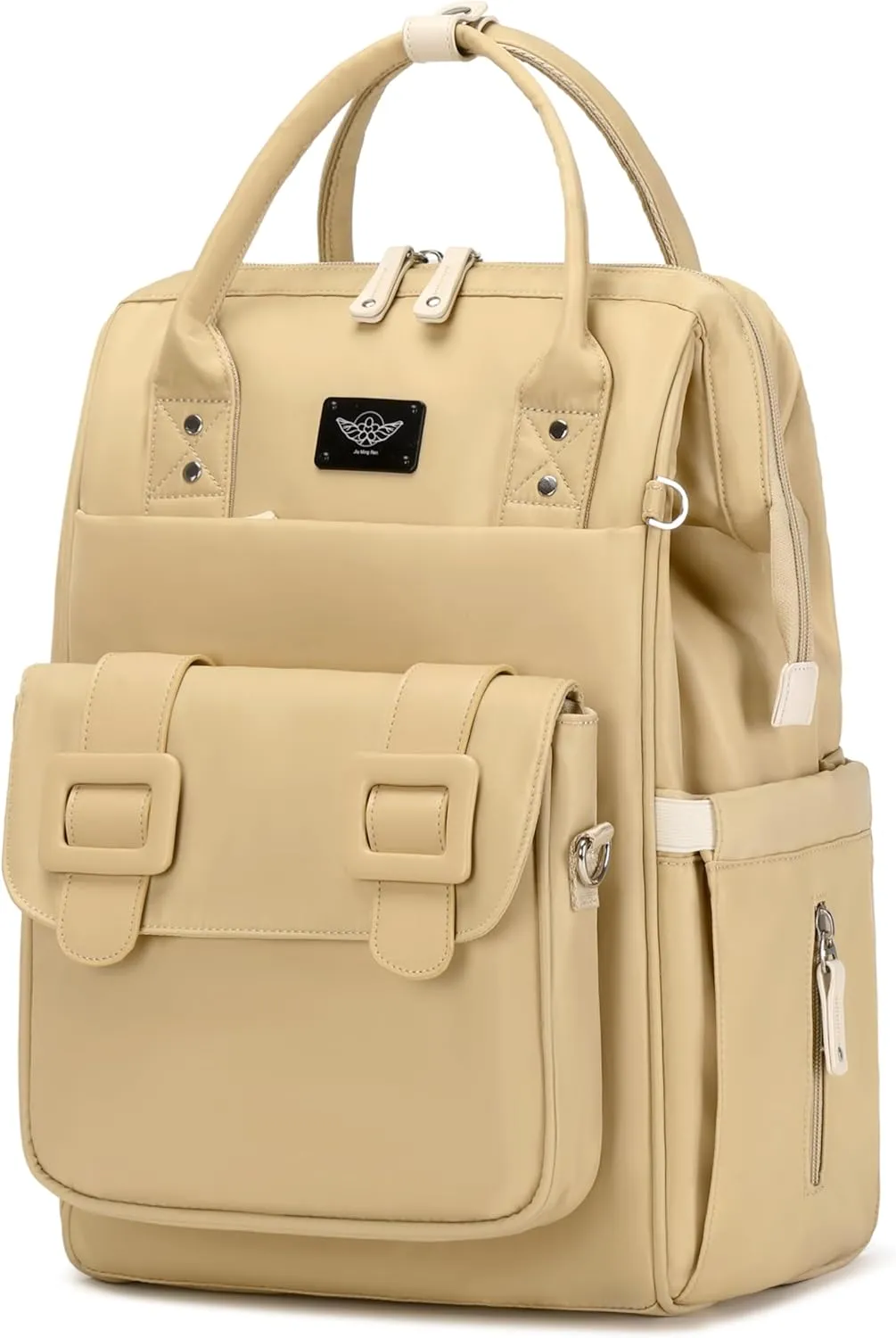 Diaper Bag Backpack, Large Capacity, Water-Resistant, Backpack and Messenger Bag Set Can be Combined Disassembled (Khaki)