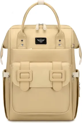 Diaper Bag Backpack, Large Capacity, Water-Resistant, Backpack and Messenger Bag Set Can be Combined Disassembled (Khaki)