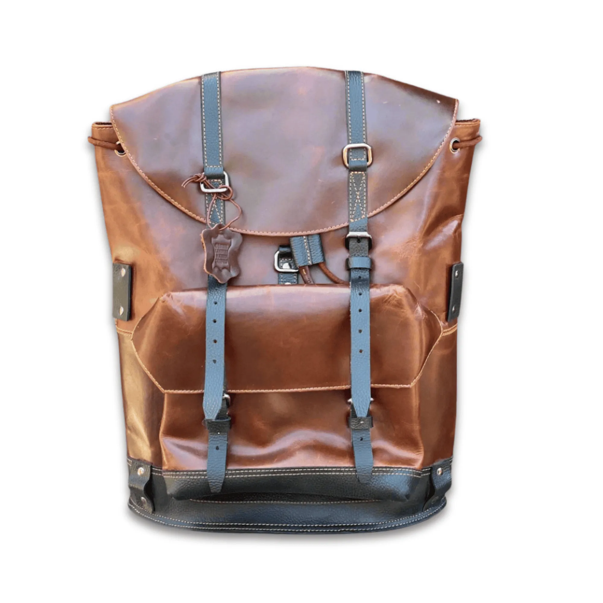 Drawstring Leather Backpack- KALGHI