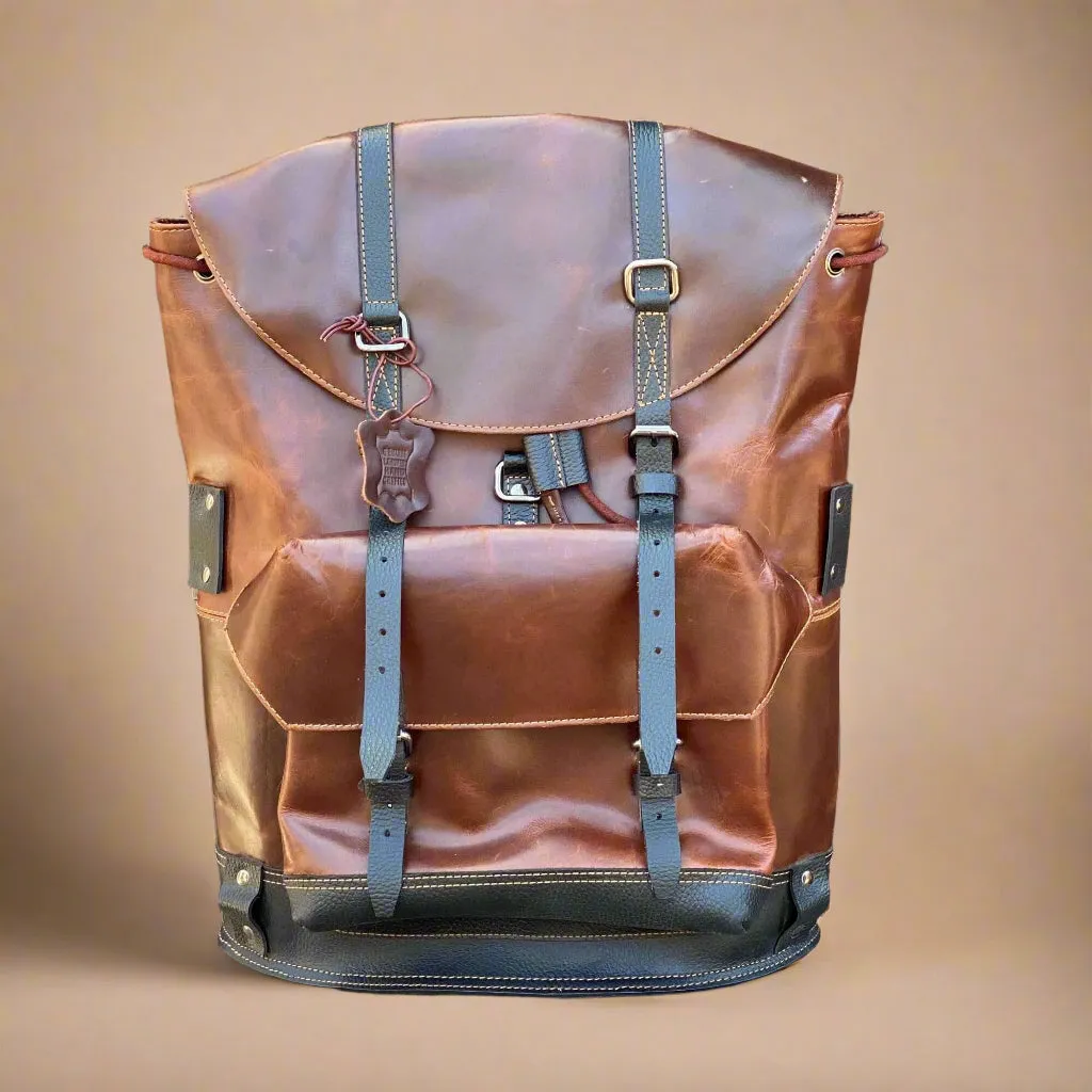 Drawstring Leather Backpack- KALGHI