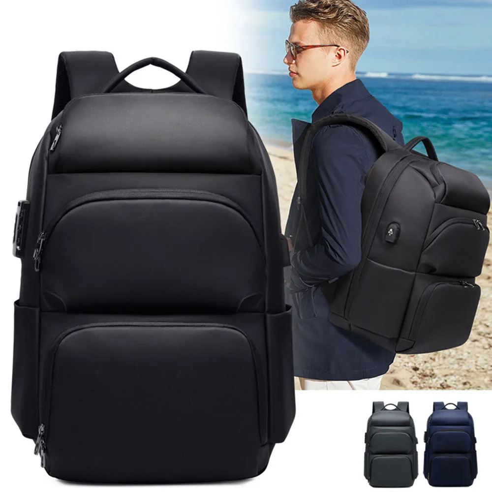 Fashion USB Charger Laptop Backpack for School Boys Men Business Anti-thfet Lightweight Travel Bag