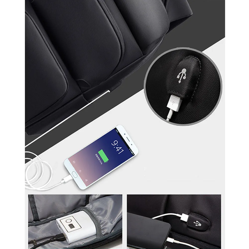 Fashion USB Charger Laptop Backpack for School Boys Men Business Anti-thfet Lightweight Travel Bag