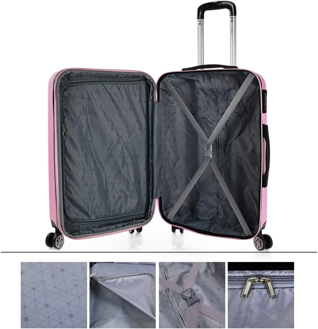 ITACA Juego Maletas de Viaje 4 Ruedas Trolley ABS. Extensibles Rgidas Resistentes y Ligeras. Mango Asas Candado. Pequea Cabina Low Cost, Mediana y Grande y Neceser. T71500
