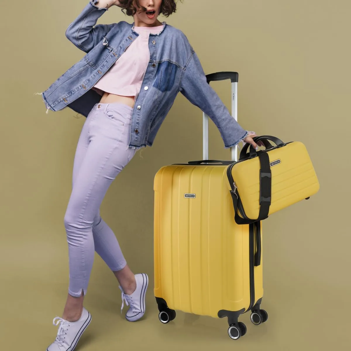 ITACA Travel Suitcase. 4 Wheel Suitcase Set - Travel Suitcase Set - Lightweight Travel Suitcase Set. Combination Lock 771100B