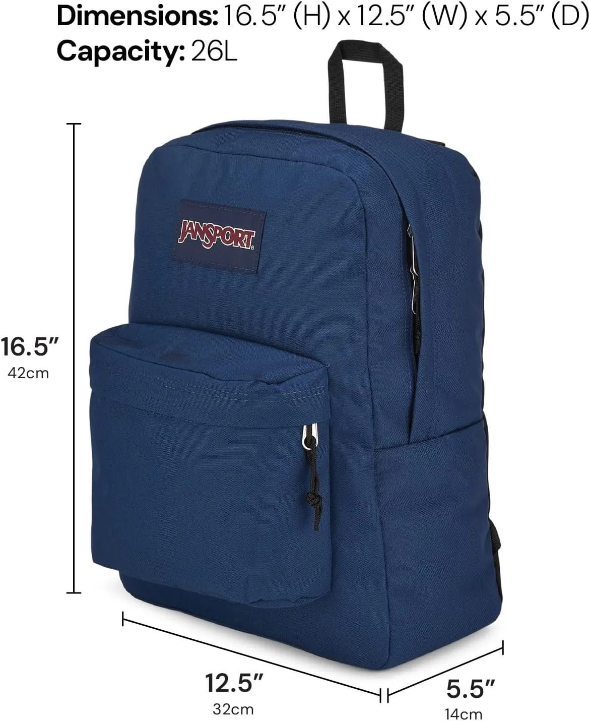JanSport SuperBreak Plus Backpack with Padded 15-inch Laptop Sleeve and Integrated Bottle Pocket - Spacious and Durable Daypack for Work and Travel - Misty Rose