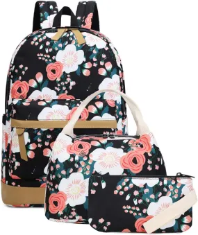 JIANYA School Backpack for Teen Girls - Lightweight Kids Girls School Book Bag Backpack Set