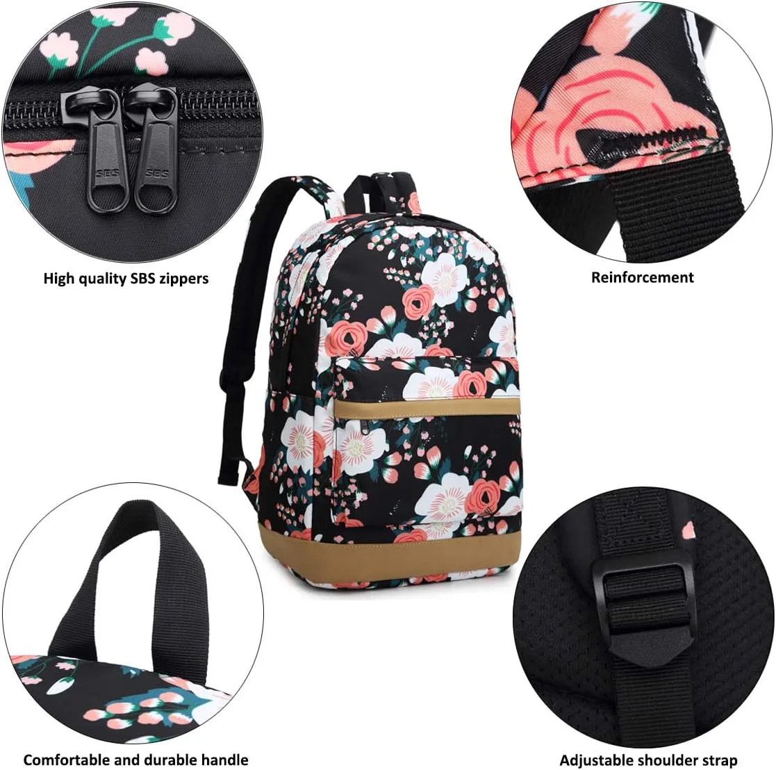 JIANYA School Backpack for Teen Girls - Lightweight Kids Girls School Book Bag Backpack Set