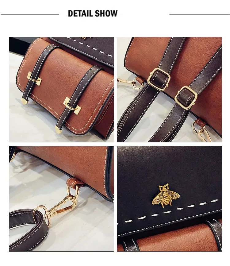 Pu Leather Preppy Women Famous Backpack