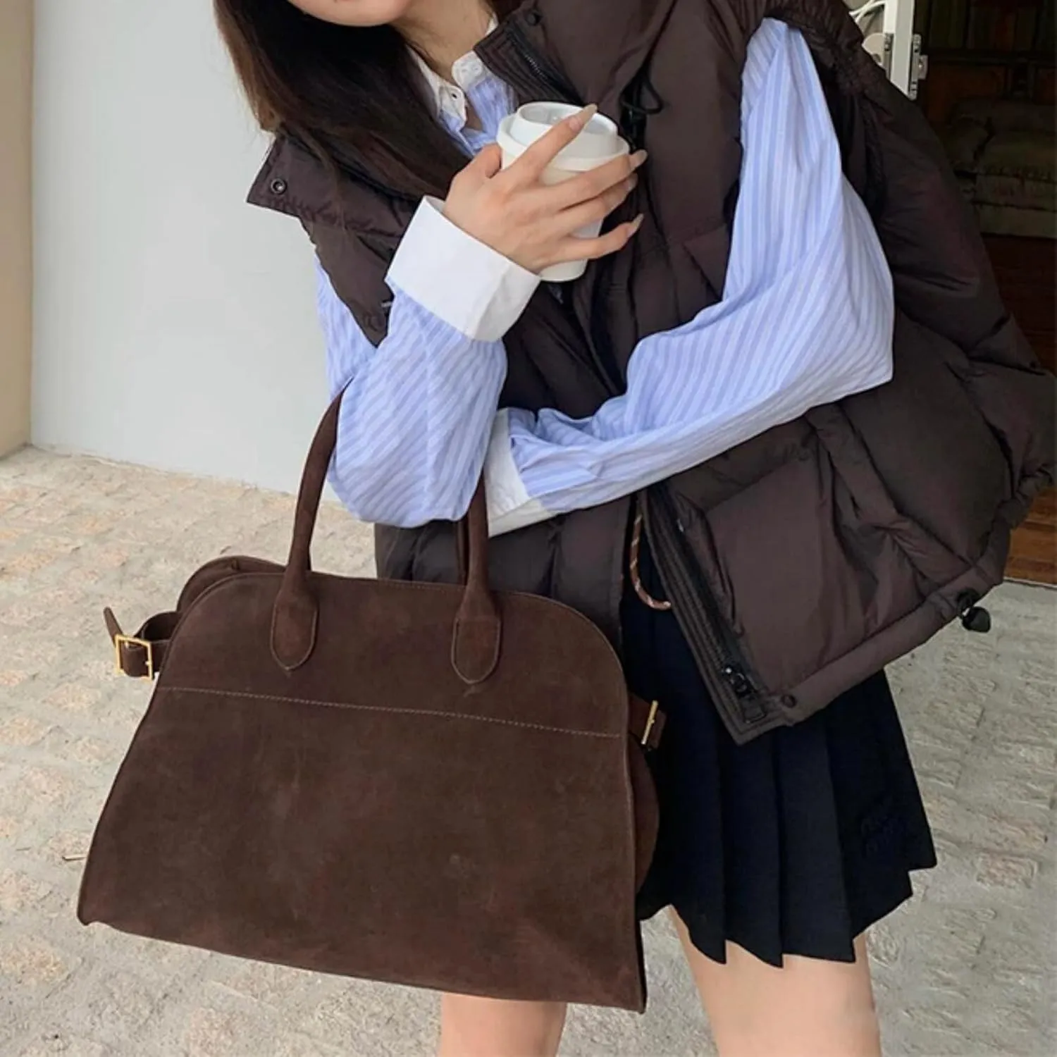 PU Leather Tote Bag for Women,Large Capacity Shoulder Bag,Luxury Retro Casual Hobo Purse
