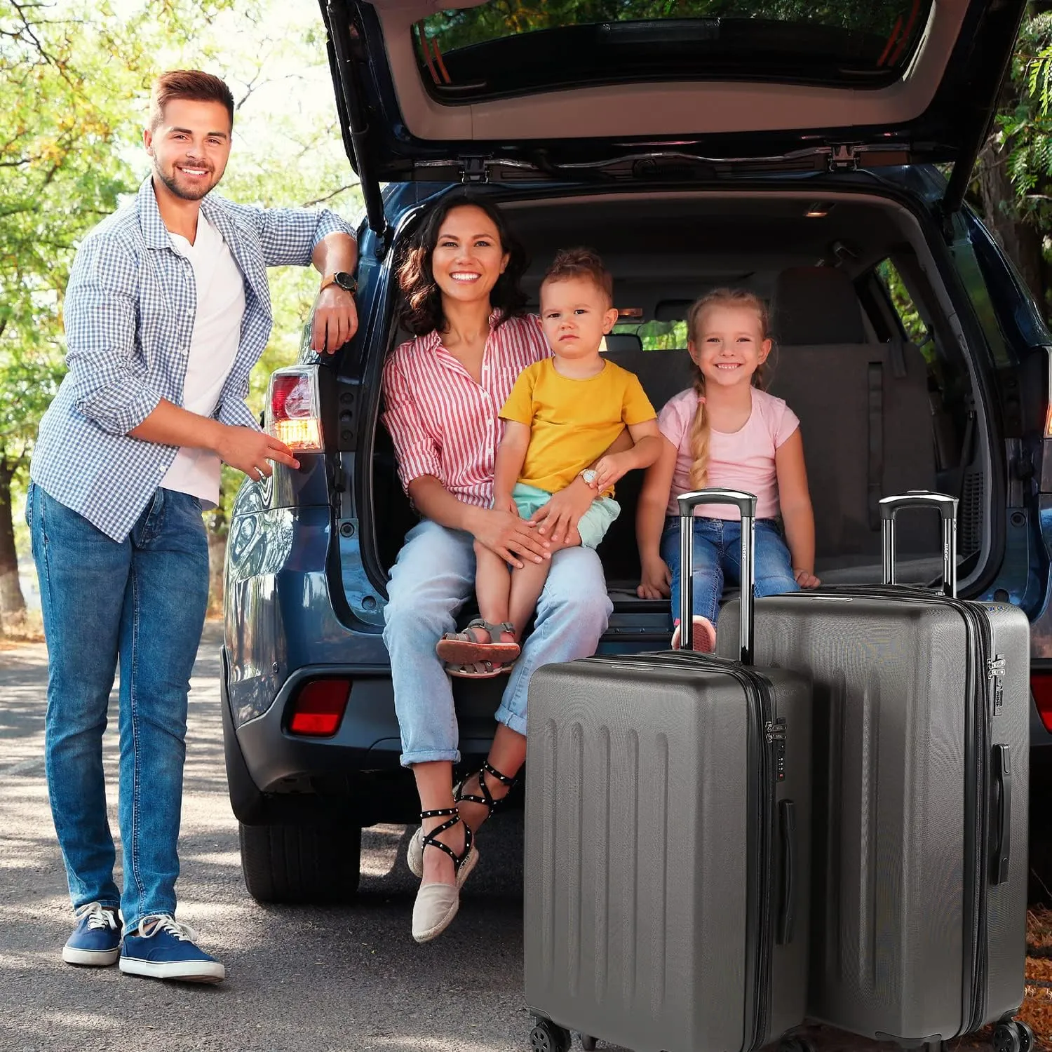 SKPAT - Travel Suitcases Set Suitcases 4 Wheels - Travel Luggage Set - Lightweight Travel Suitcases Set Combination Lock
