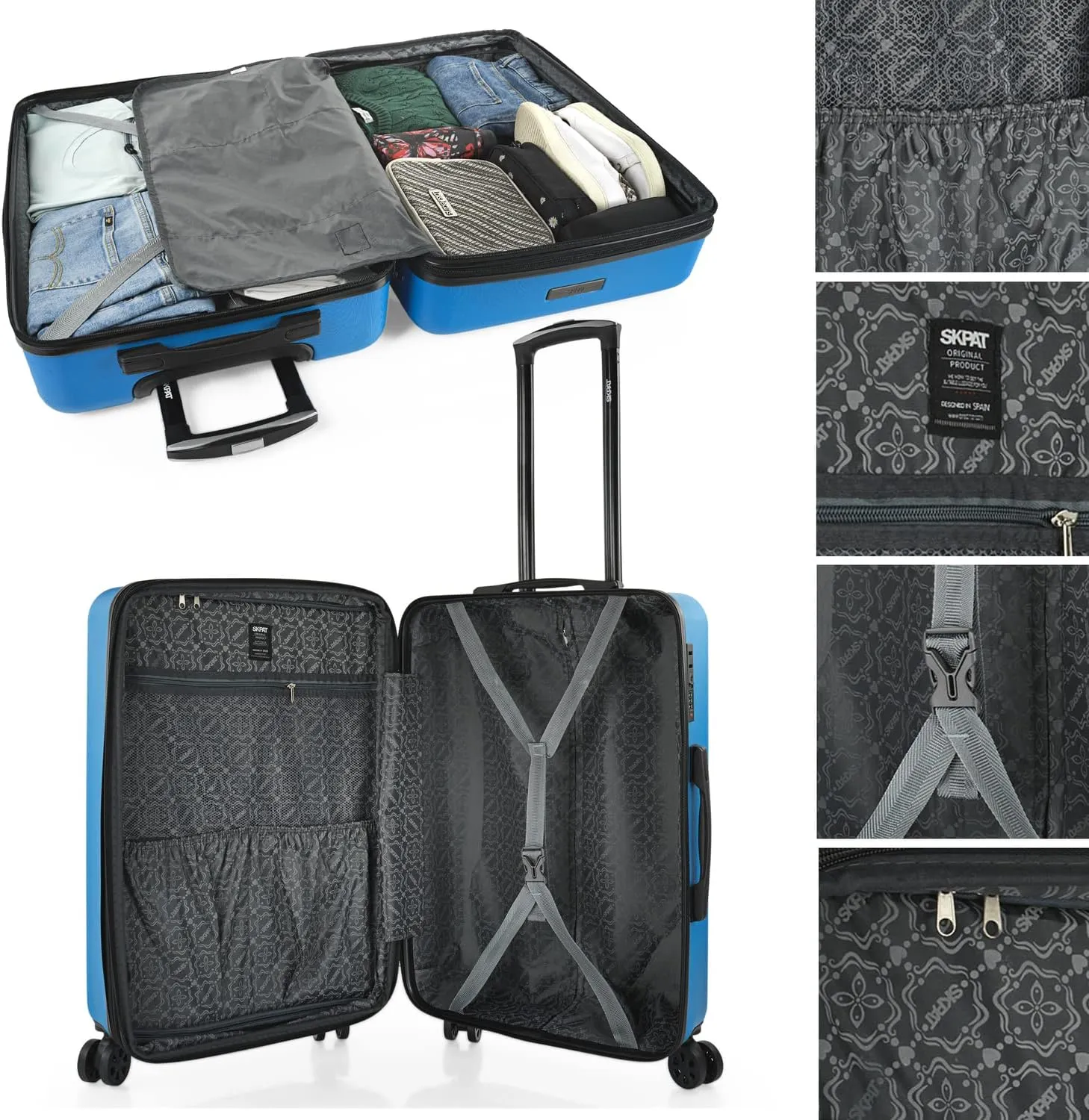 SKPAT - Travel Suitcases Set Suitcases 4 Wheels - Travel Luggage Set - Lightweight Travel Suitcases Set Combination Lock