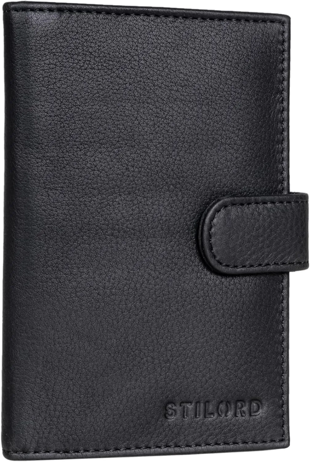 STILORD 'Yoshi' Passport Cover Leather Card Wallet in Vintage Design Card Wallet Men Women ID Card case Slim Wallet Mini Wallet Unisex, Black, M, Coin Pouch