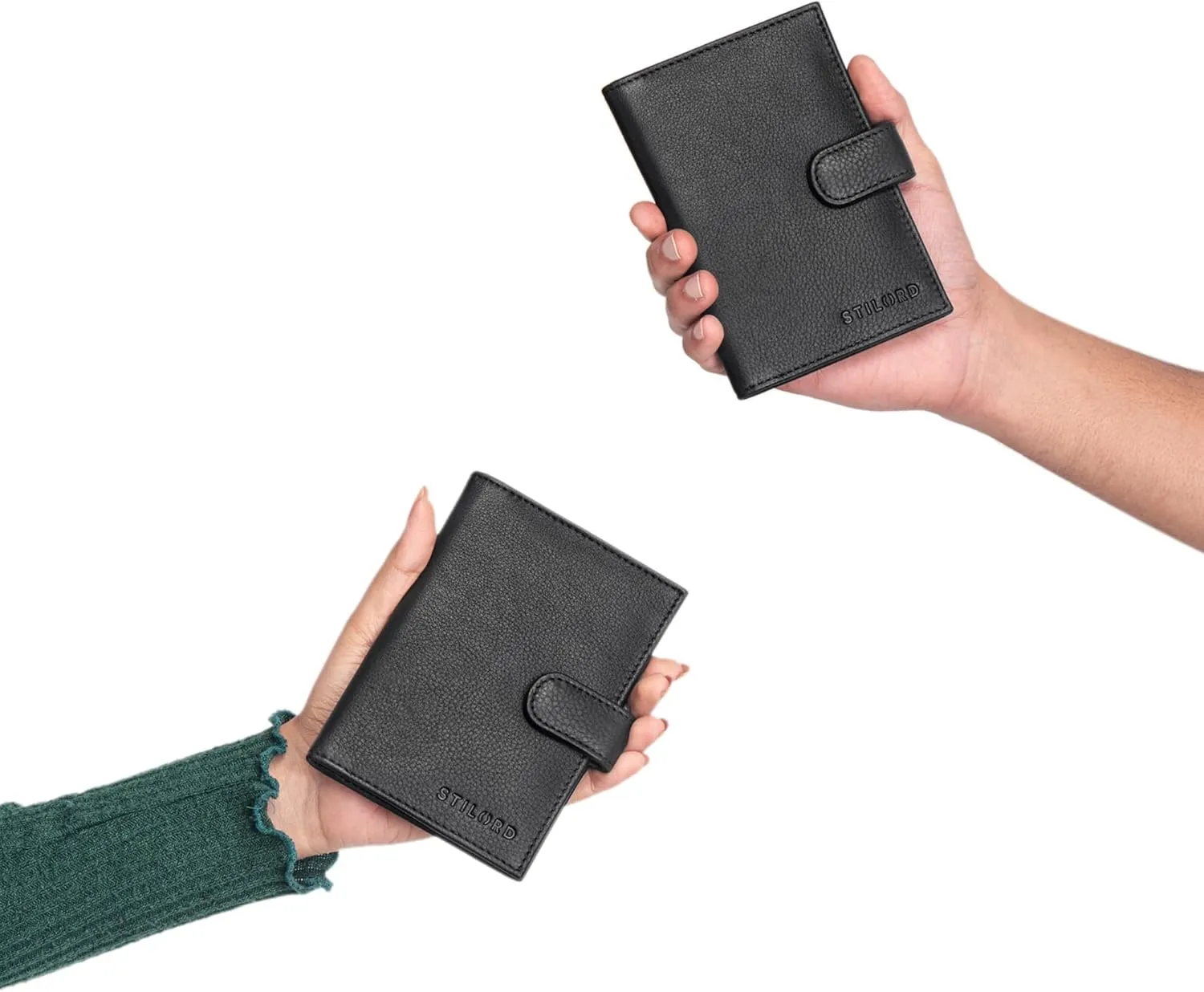 STILORD 'Yoshi' Passport Cover Leather Card Wallet in Vintage Design Card Wallet Men Women ID Card case Slim Wallet Mini Wallet Unisex, Black, M, Coin Pouch