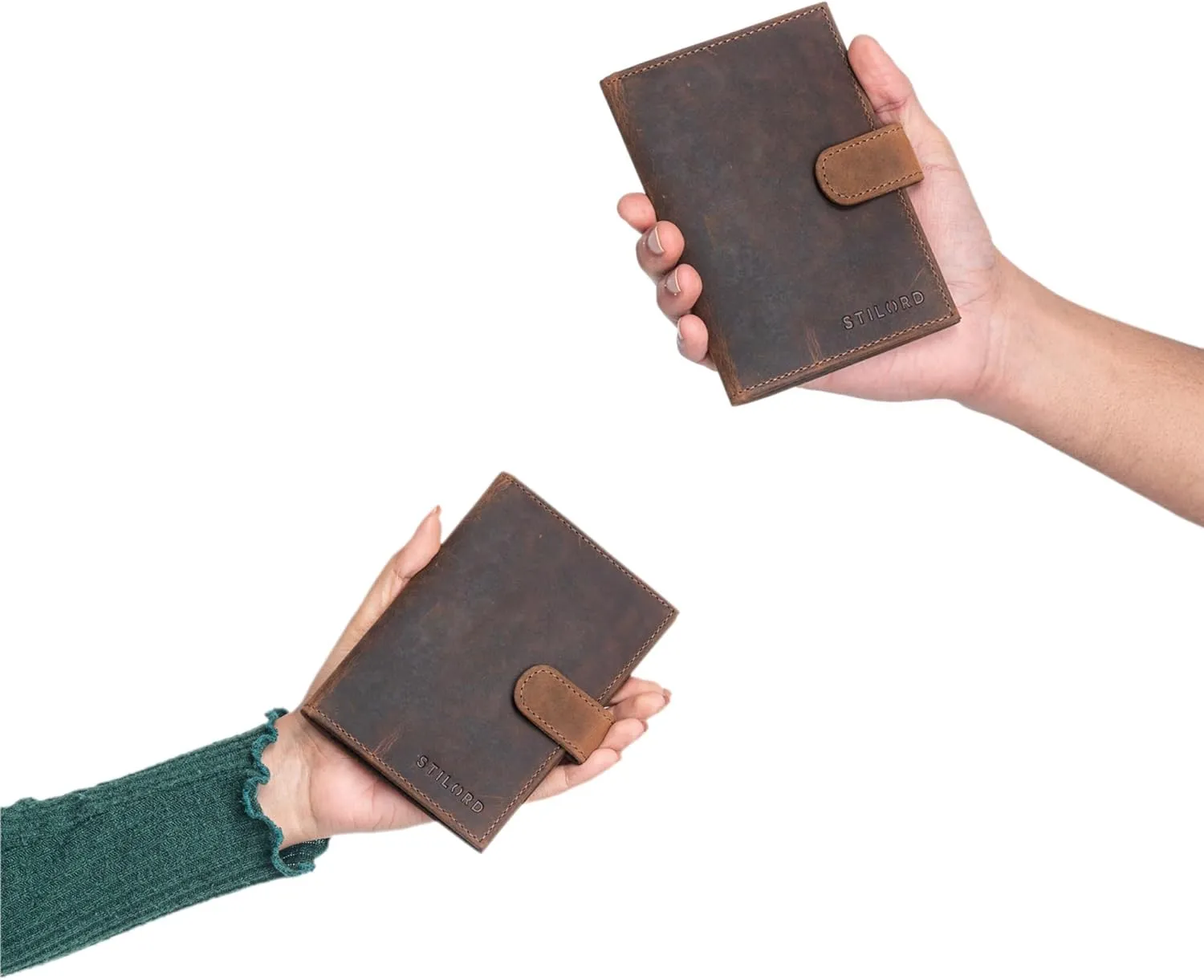 STILORD 'Yoshi' Passport Cover Leather Card Wallet in Vintage Design Card Wallet Men Women ID Card case Slim Wallet Mini Wallet Unisex, Calais - Brown, M, Coin Pouch