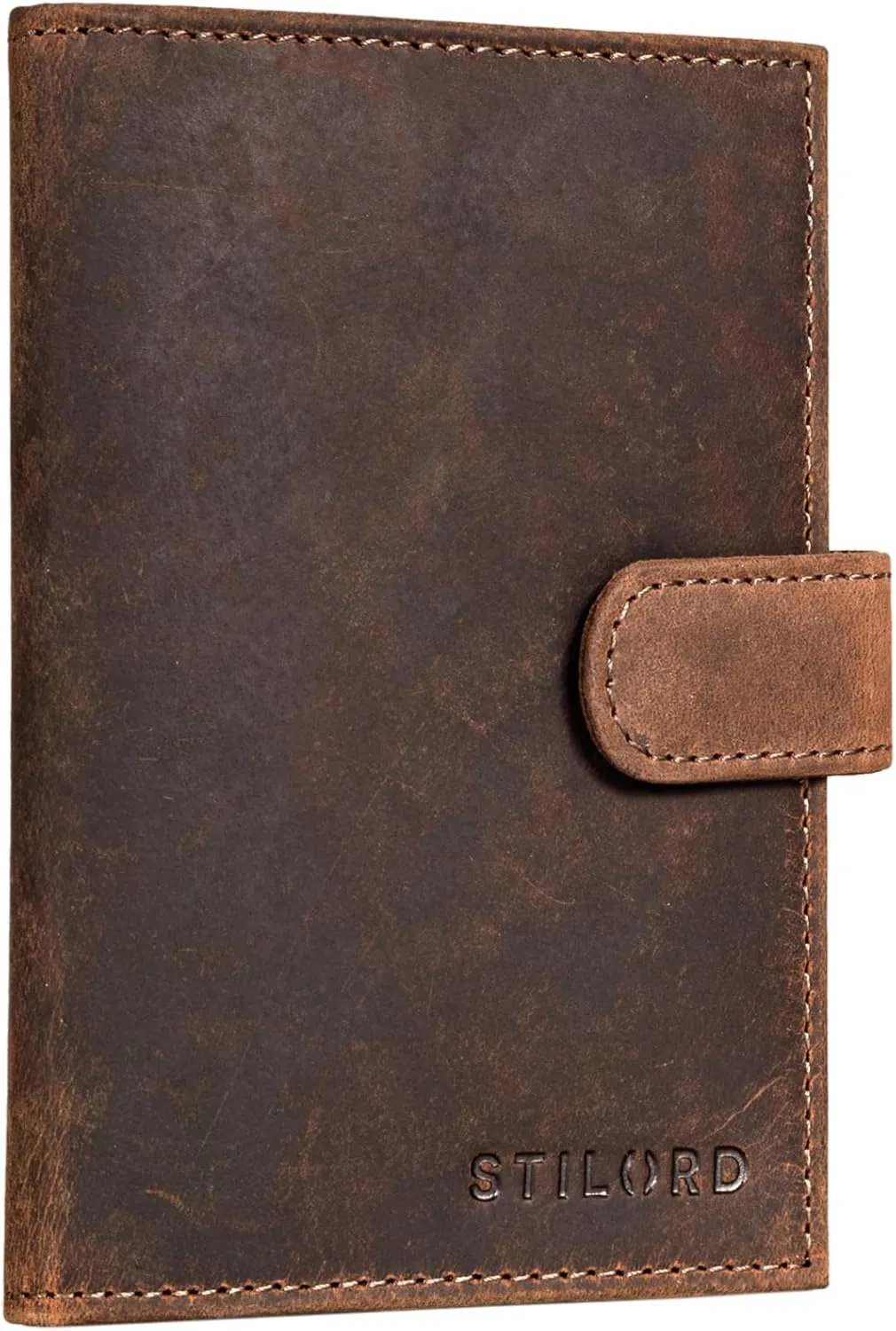 STILORD 'Yoshi' Passport Cover Leather Card Wallet in Vintage Design Card Wallet Men Women ID Card case Slim Wallet Mini Wallet Unisex, Calais - Brown, M, Coin Pouch