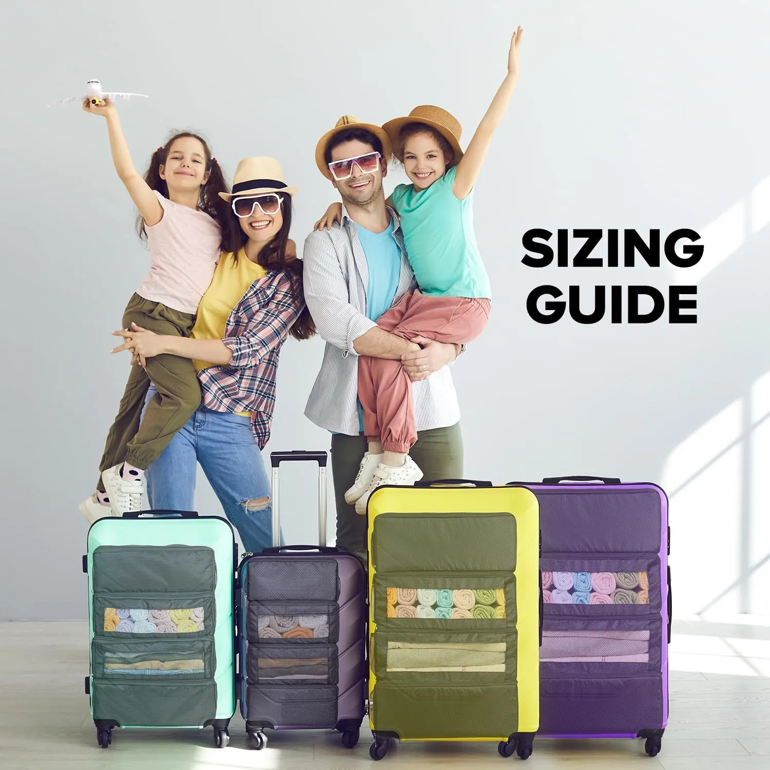 Suitcase Organizer, Travel Luggage Organizer Hanging Shelves Packing Cube Closet/Collapsible Portable Travel Organizer for Carry-on, Grey-M, Medium, Modern