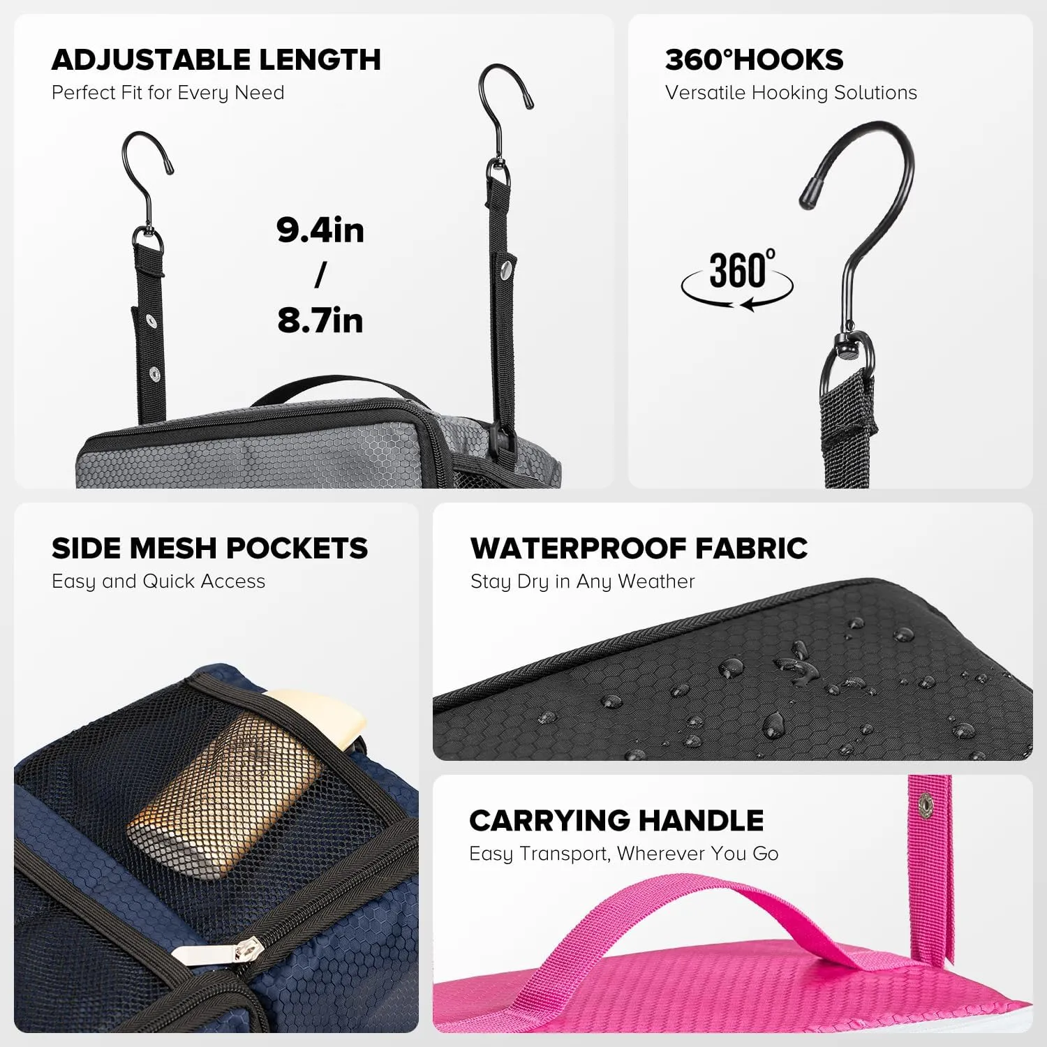 Suitcase Organizer, Travel Luggage Organizer Hanging Shelves Packing Cube Closet/Collapsible Portable Travel Organizer for Carry-on, Small, Berry