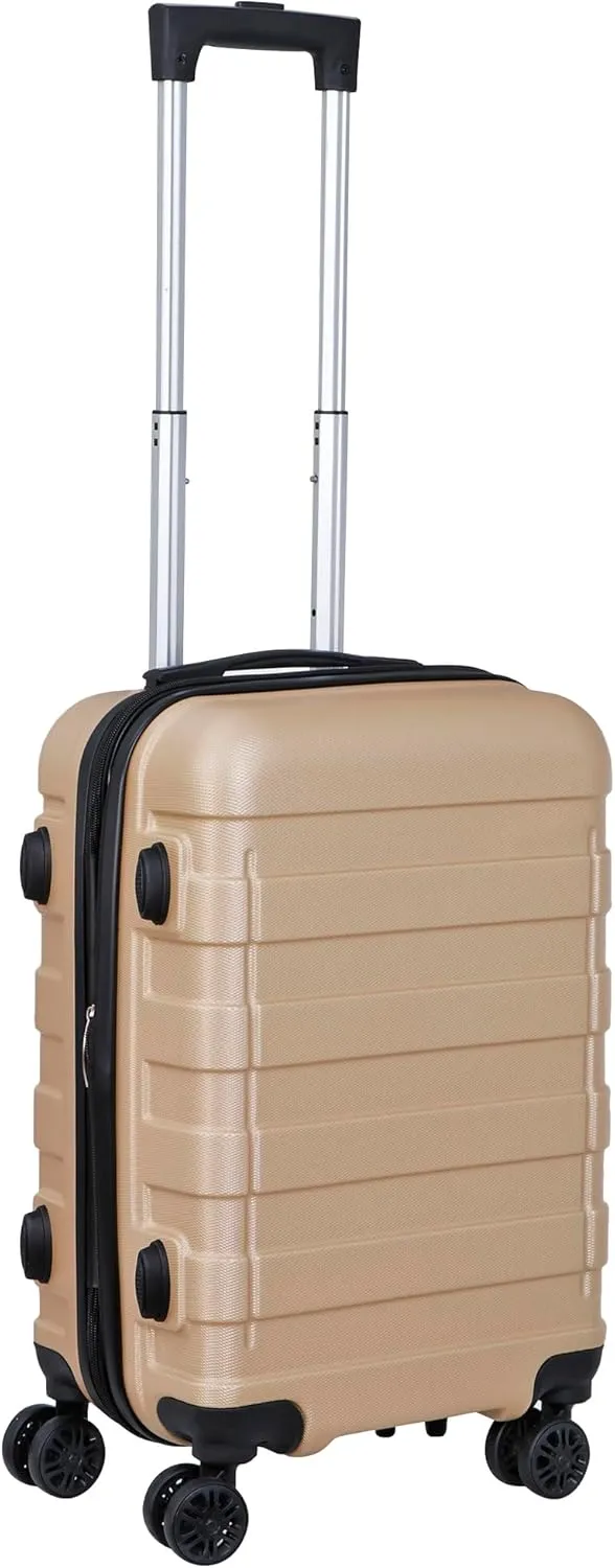 ZenStyle Hardside Expandable Luggage with Spinner Wheels, 21 Inch Carry On Luggage Airline Approved, Lightweight Travel Suitcase with Height Adjustable Handle (Champagne)