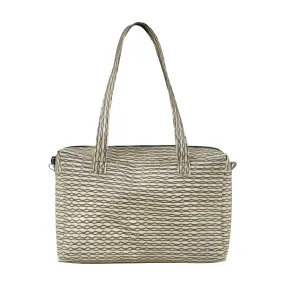 Zip Bag Metallic Knit Black Gold